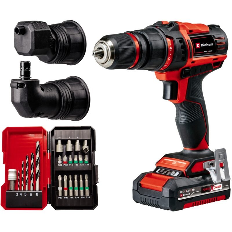 EINHELL Power X-Change Akku-Bohrschrauber TE-CD 18/45 3X-Li +22 Rojo