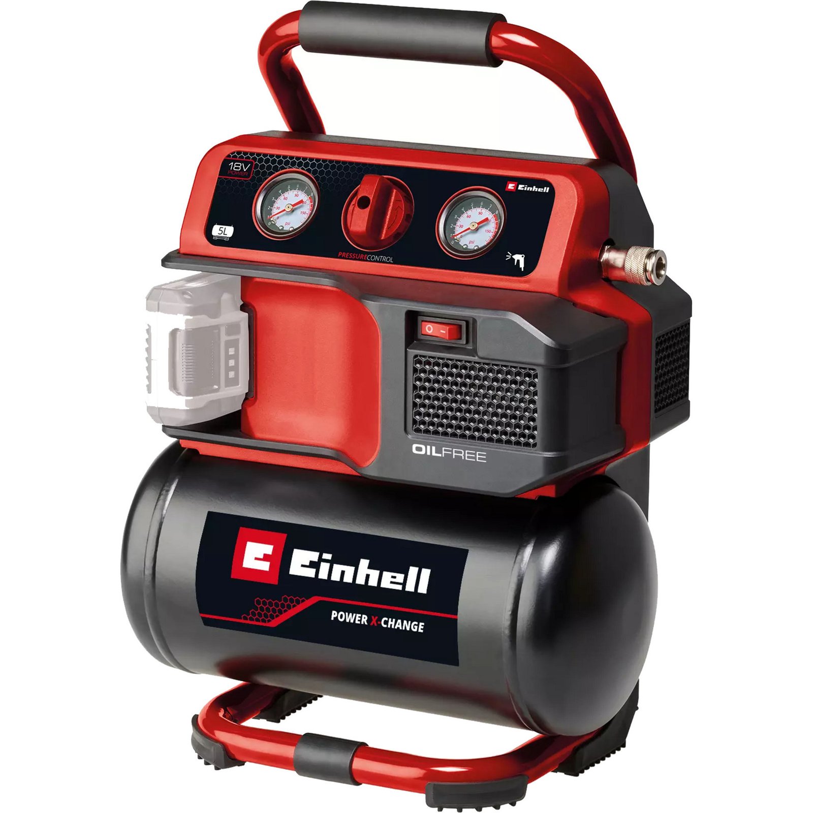 EINHELL Power X-Change Akku-Kompressor TE-AC 18/75 Li OF-Solo Negro