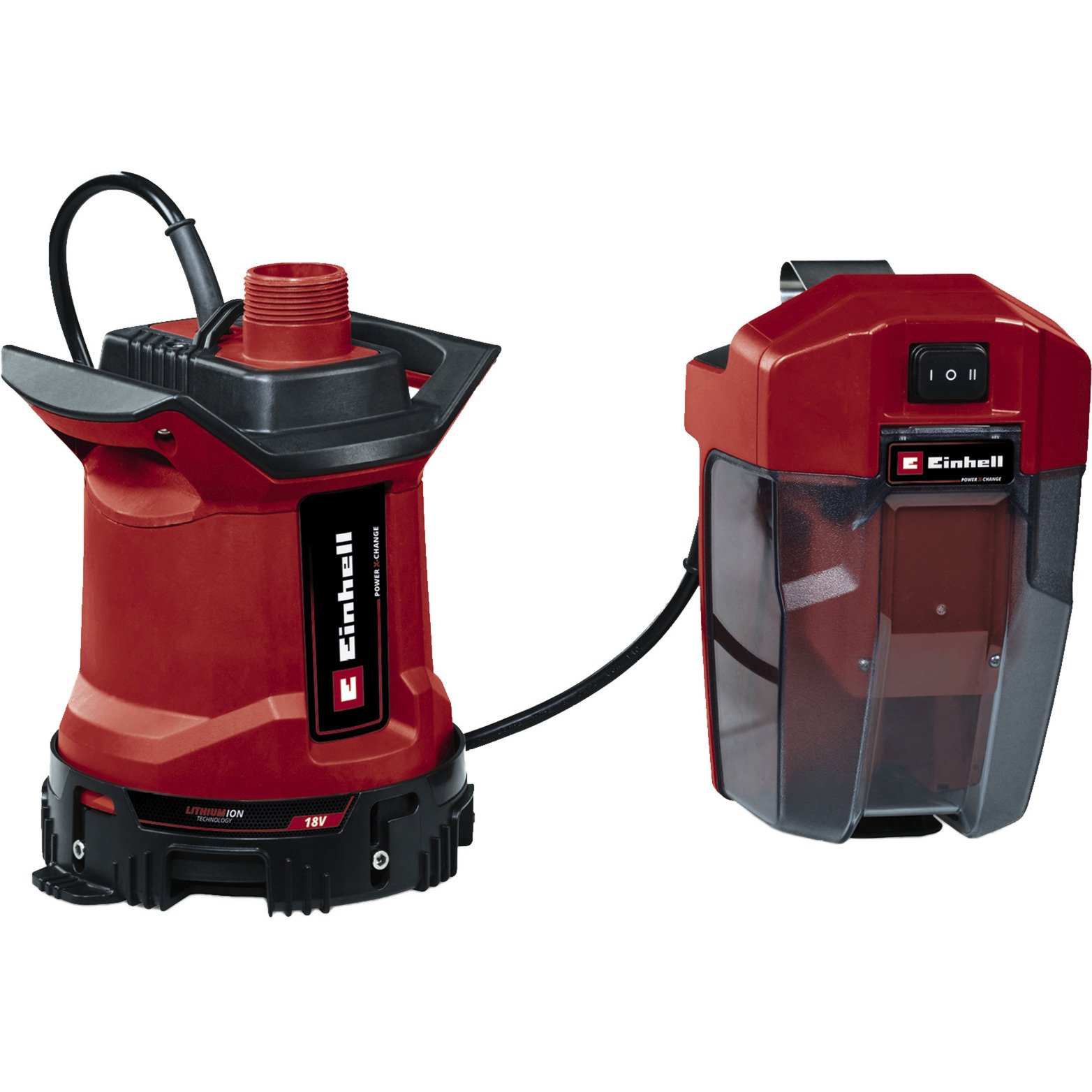 EINHELL Power X-Change Akku-Schmutzwasserpumpe GE-DP 18/25 LL Li-Solo Rojo