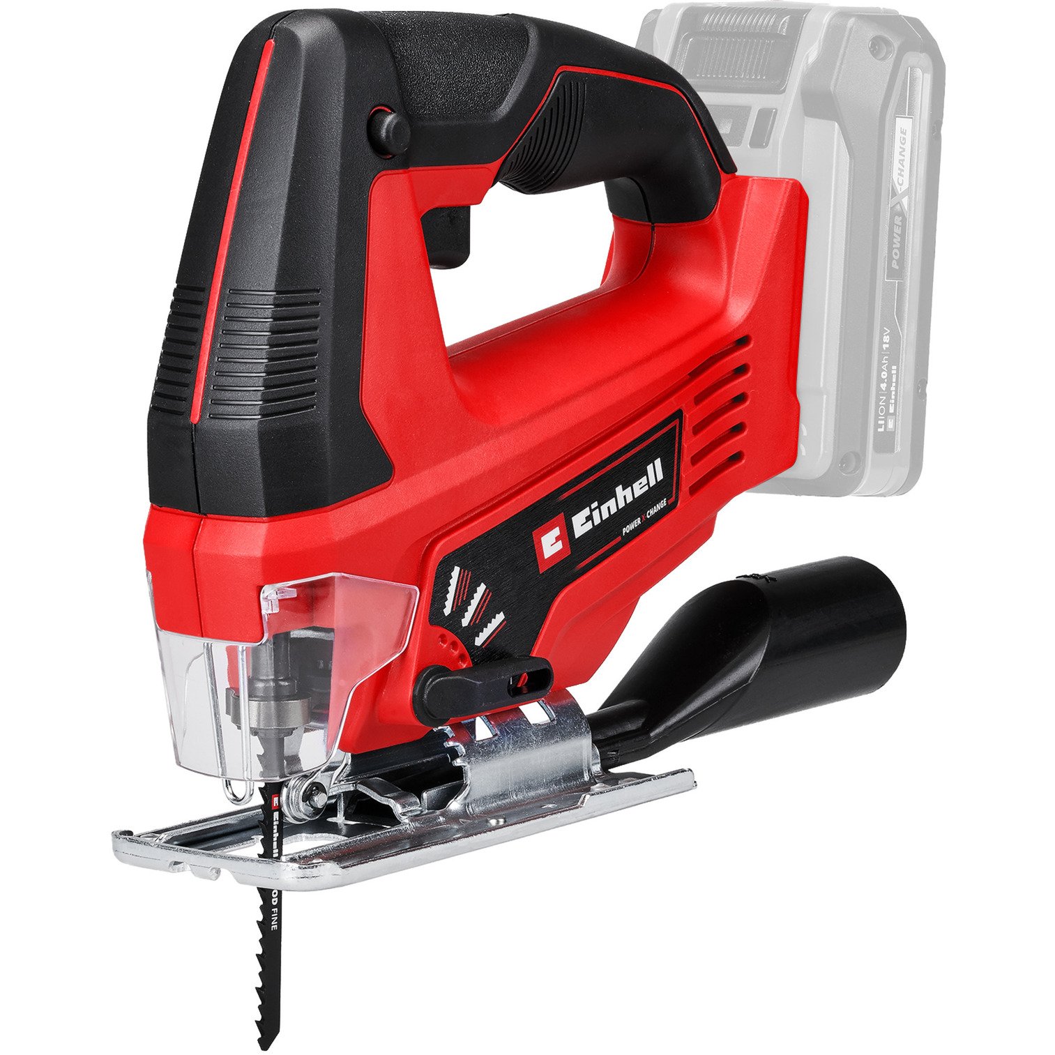 EINHELL Power X-Change Akku-Stichsäge TC-JS 18 Li-Solo Rojo