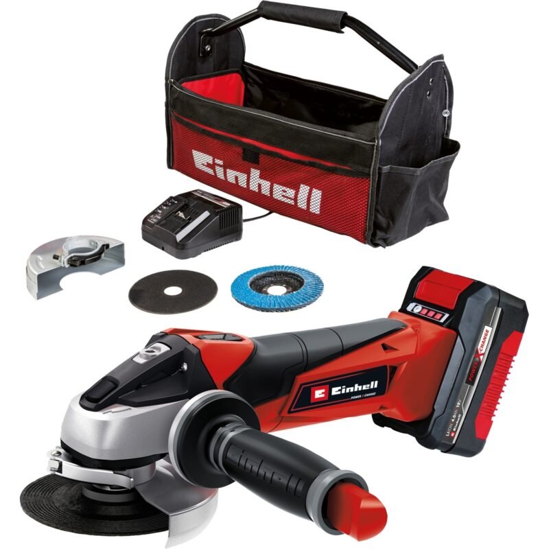 EINHELL Power X-Change Akku-Winkelschleifer TC-AG 18/115 Li Kit Rojo