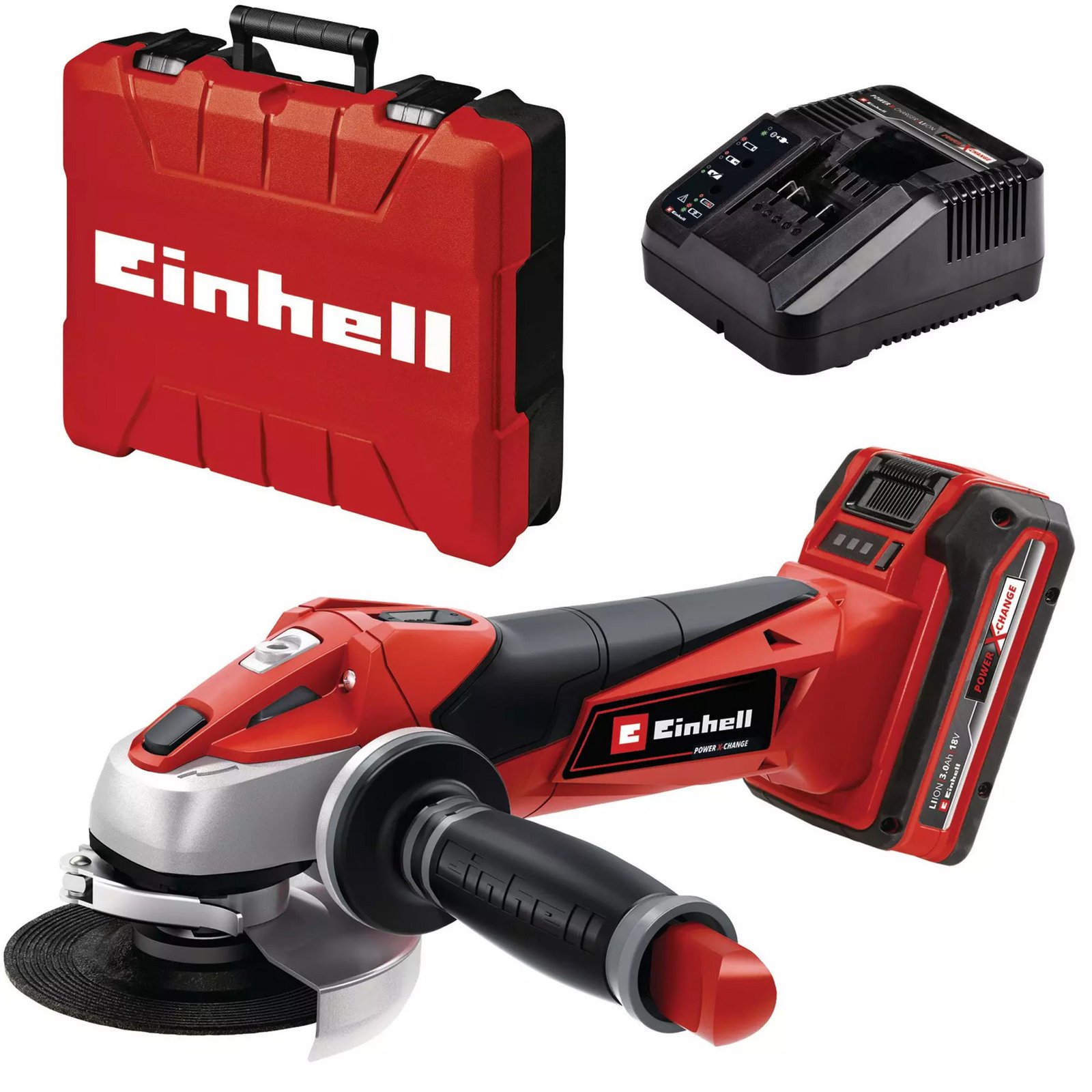 EINHELL Power X-Change Akku-Winkelschleifer TE-AG 18/115 Li Kit Rojo