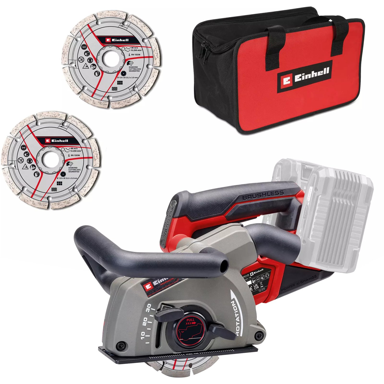 EINHELL Professional Akku-Mauernutfräse TP-MA 36/30 Li BL-Solo Rojo