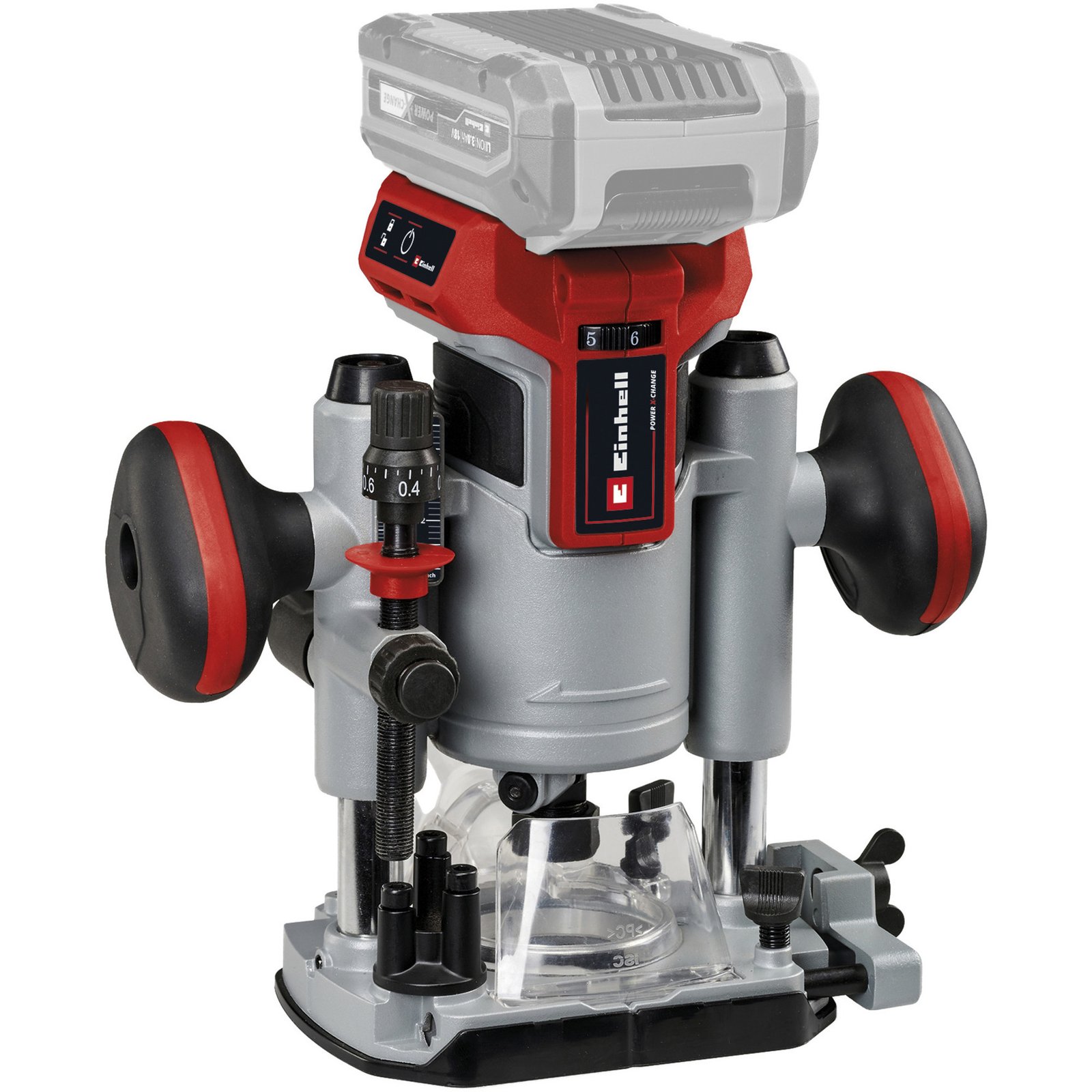 EINHELL Professional Akku-Oberfräse y -Kantenfräse TP-RO 18 Set Li BL - Solo Rojo