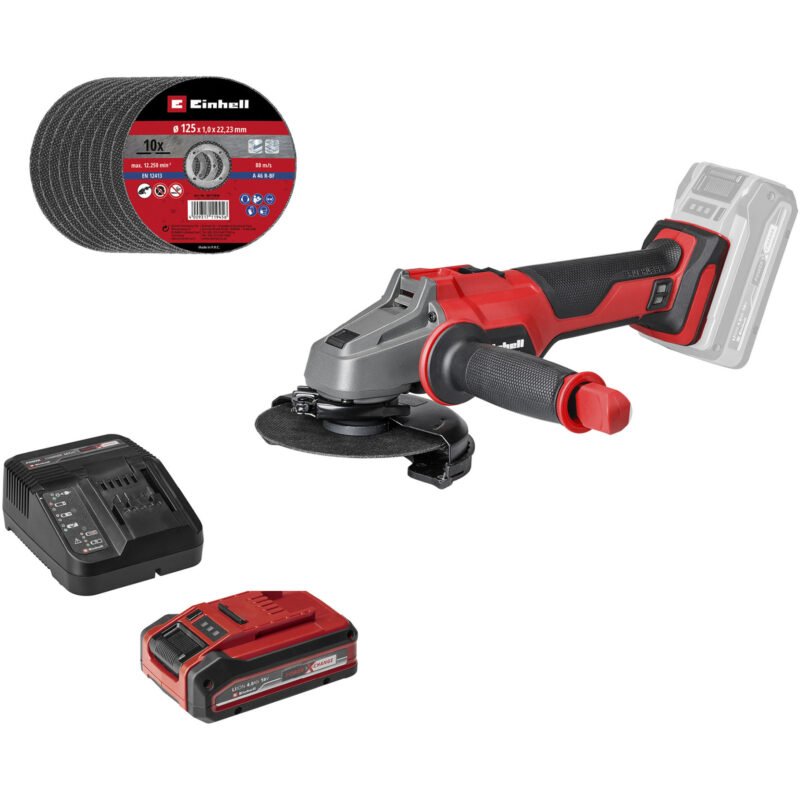 EINHELL Professional Akku-Winkelschleifer AXXIO 18/125 Rojo