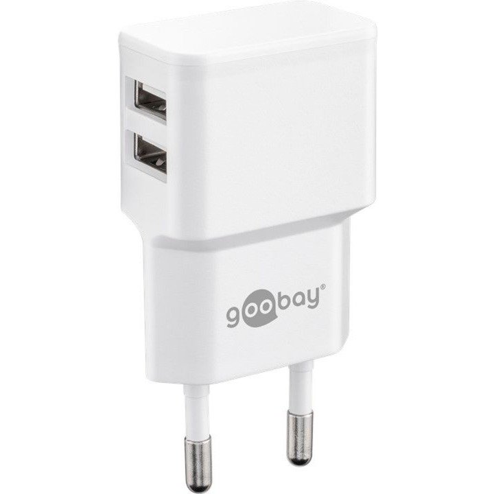goobay Dual USB-Cargador 2 Blanco