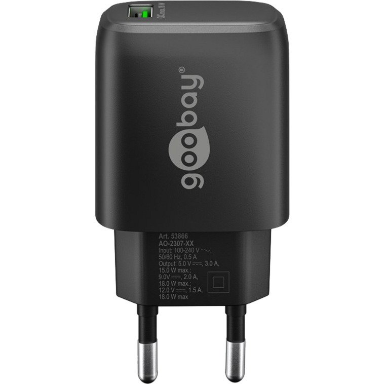 goobay USB-A QC Schnellladegerät (18 W) Negro