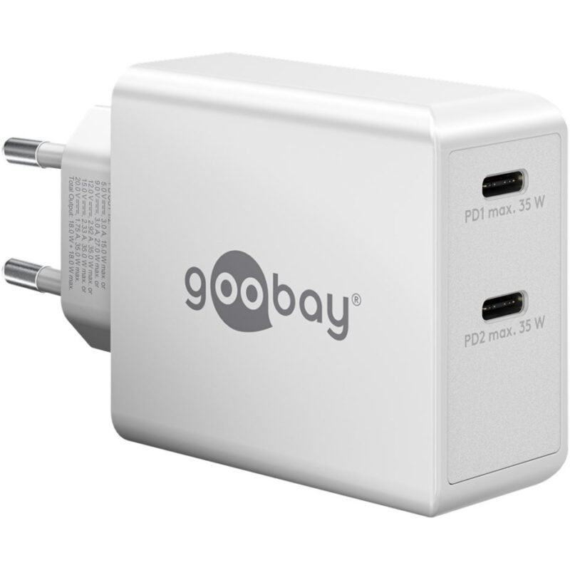 goobay USB-C Dual-Schnellladegerät 36 Watt
