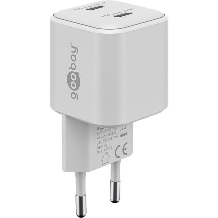 goobay USB-C Dual-Schnellladegerät Nano