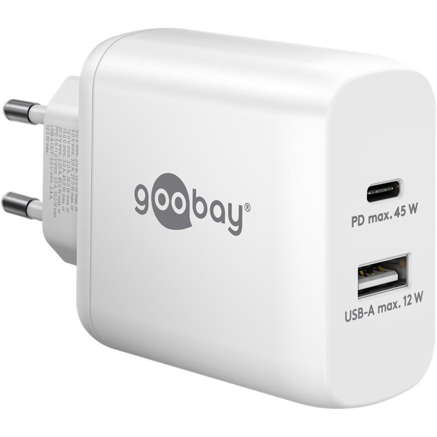goobay USB-C PD Dual-Schnellladegerät 45 Watt
