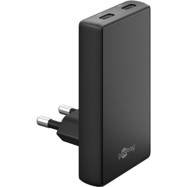 goobay USB-C PD GaN 90° Dual-Schnelladegerät Negro