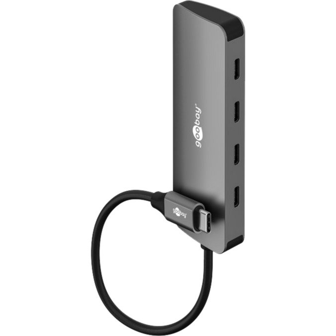 goobay Goobay Slim 4-Port USB-Hub Typ-C Gris