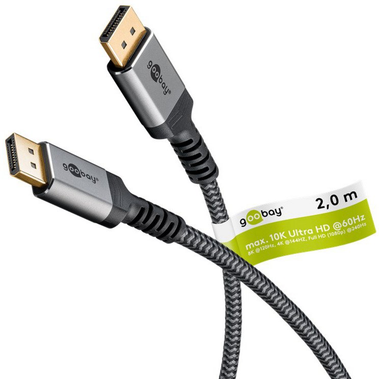 goobay Plus DisplayPort 2.0/2.1 cable Gris - Imagen 5