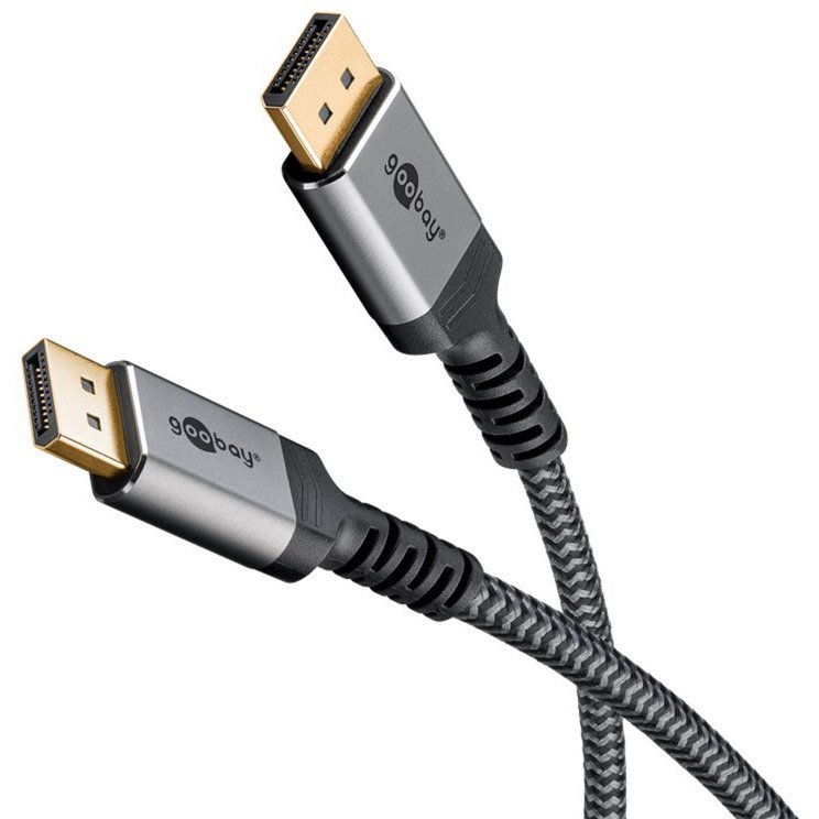 goobay Plus DisplayPort 2.0/2.1 cable Gris - Imagen 2
