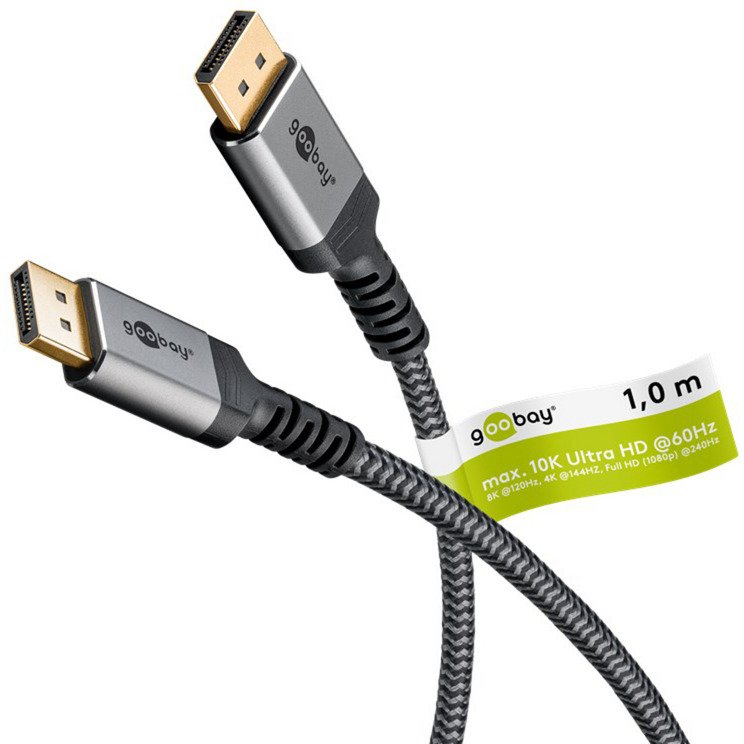 goobay Plus DisplayPort 2.0/2.1 cable Gris - Imagen 5