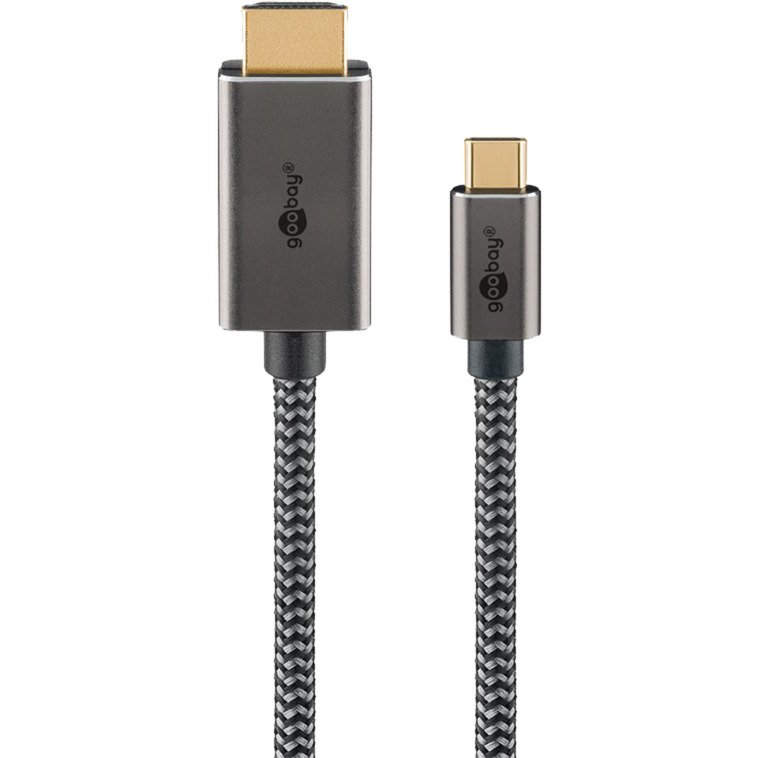 goobay USB Textil-Adapterkabel Negro
