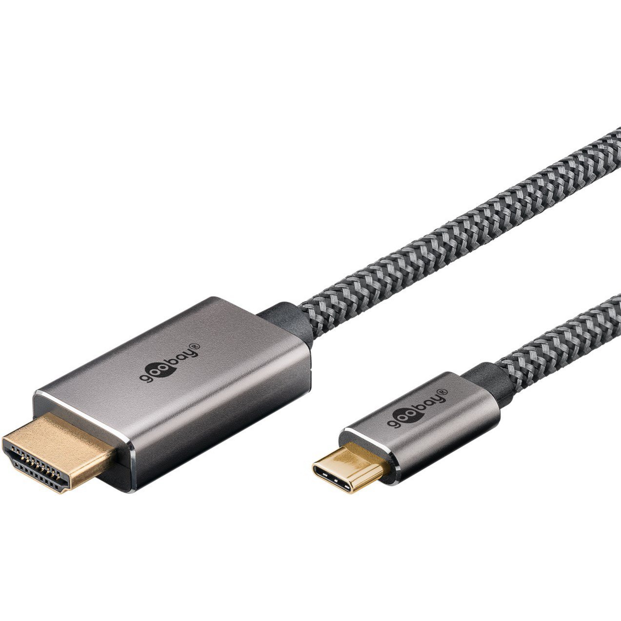 goobay USB Textil-Adapterkabel Negro - Imagen 2