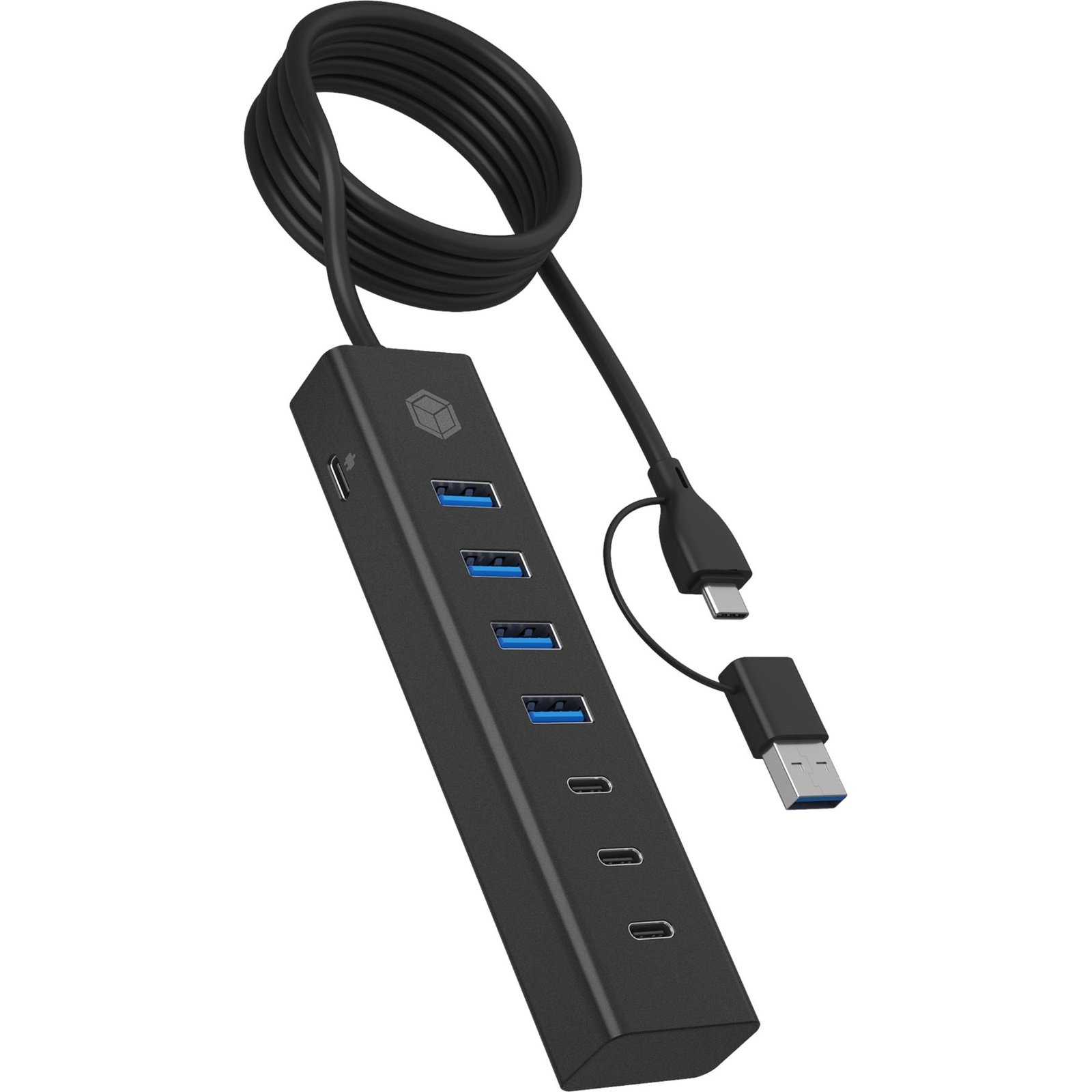 ICY BOX IB-HUB1737-C3 Negro