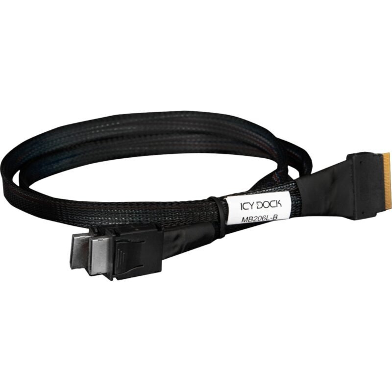 Icy Dock Kabel SlimSAS x8 SFF-8654 > 2x OCuLink x4 SFF-8611 Negro