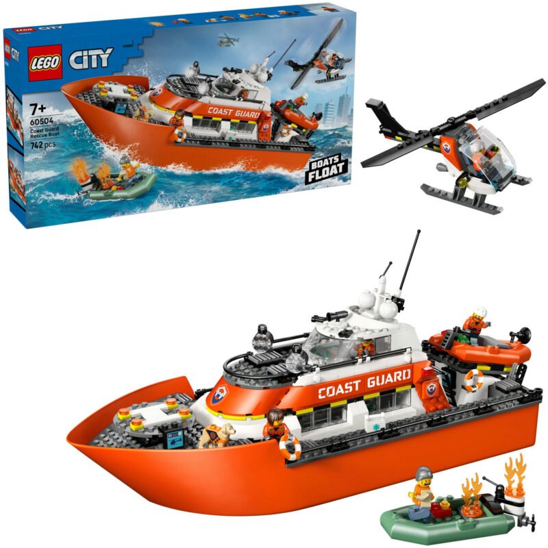 LEGO 60504 City Rettungsboot der Küstenwache con Hubschrauber