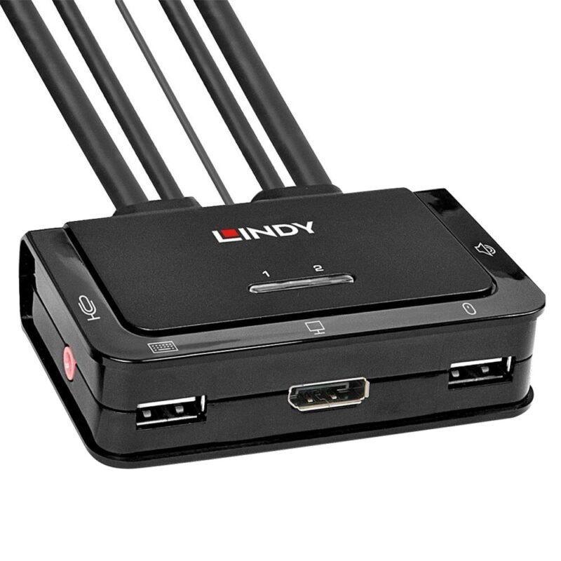 Lindy 2 Port DisplayPort 1.2 Negro