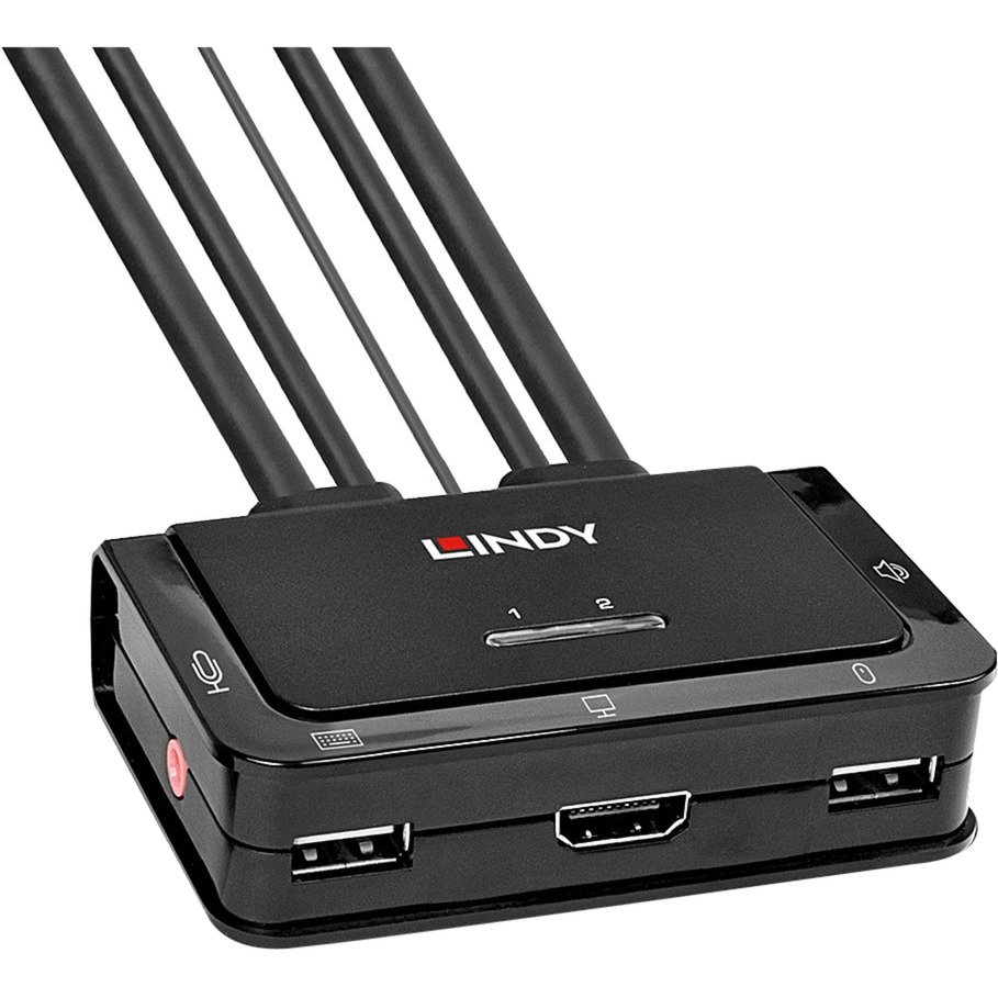 Lindy 2 Port Kabel KVM Switch Negro