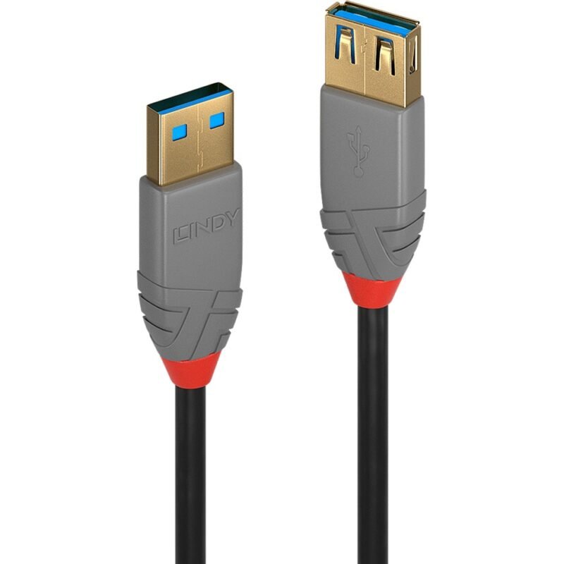 Lindy USB 3.2 Gen 1 Verlängerungskabel Anthra Line Negro