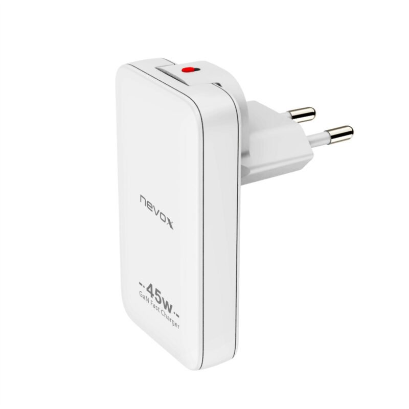 Nevox 45W DUAL slim USB-C Cargador GaN EU / US Blanco