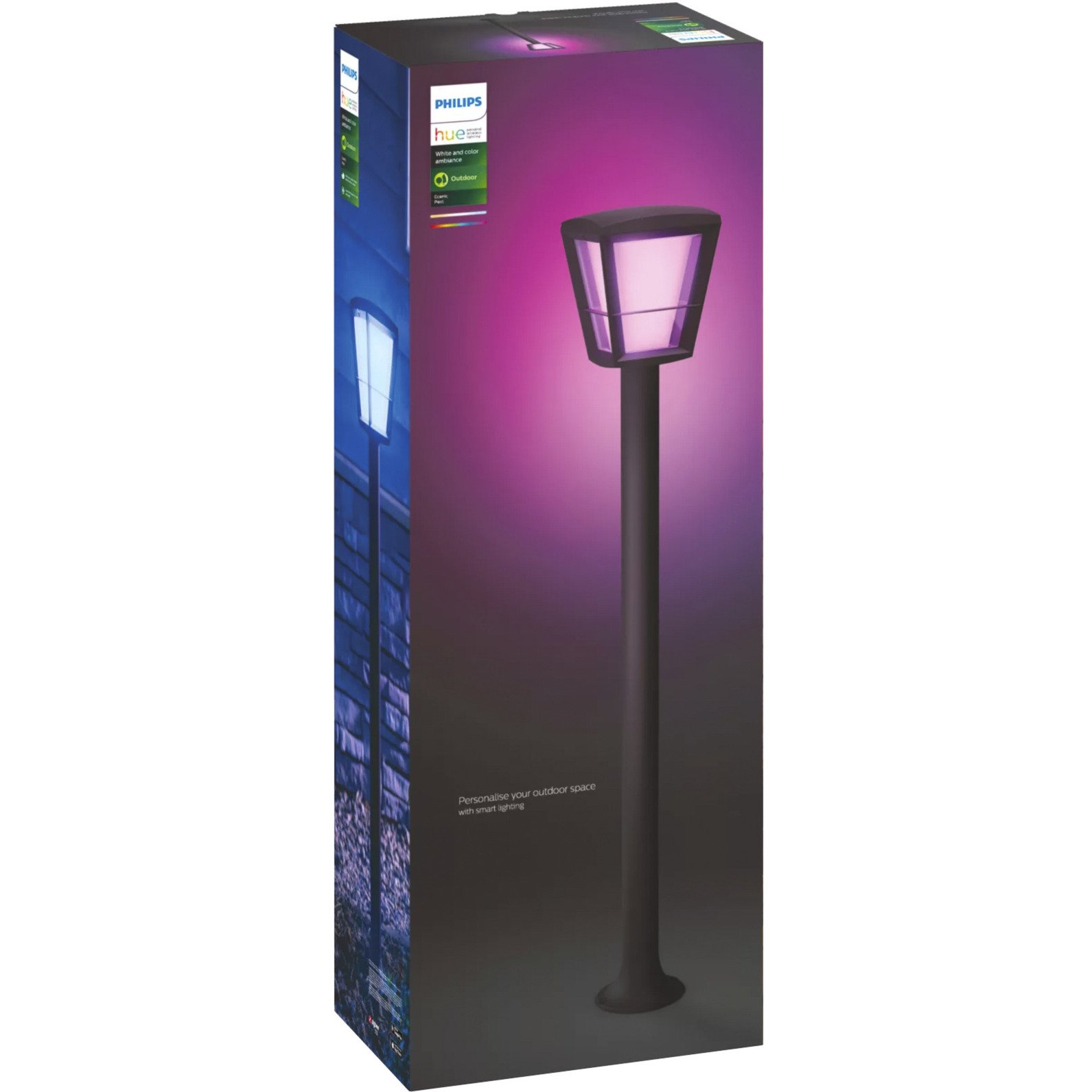 Philips Hue White & Color Ambiance Econic Outdoor Wegeleuchte Negro