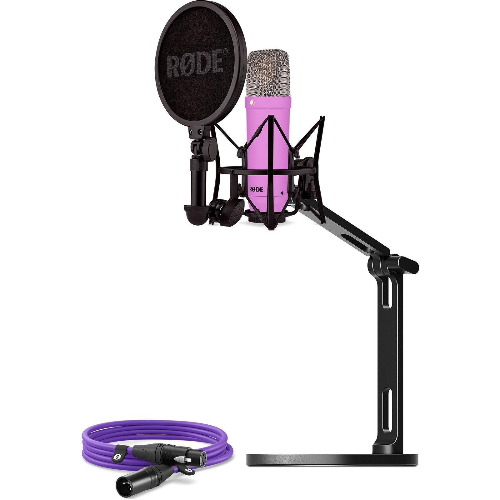 Rode Microphones NT1 Signature +XLR-Kabel+Desktop Studio Arm Morado