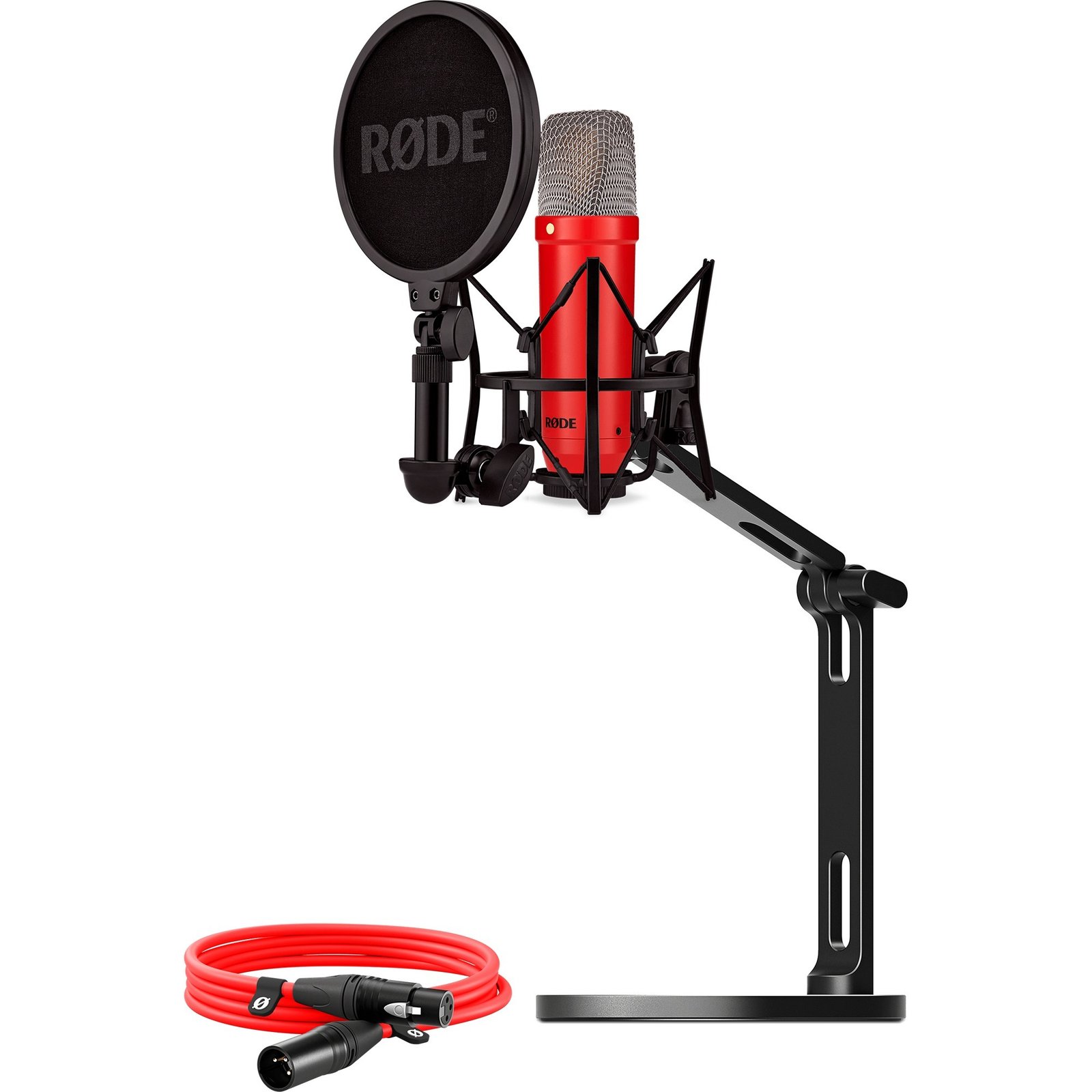 Rode Microphones NT1 Signature +XLR-Kabel+Desktop Studio Arm Rojo