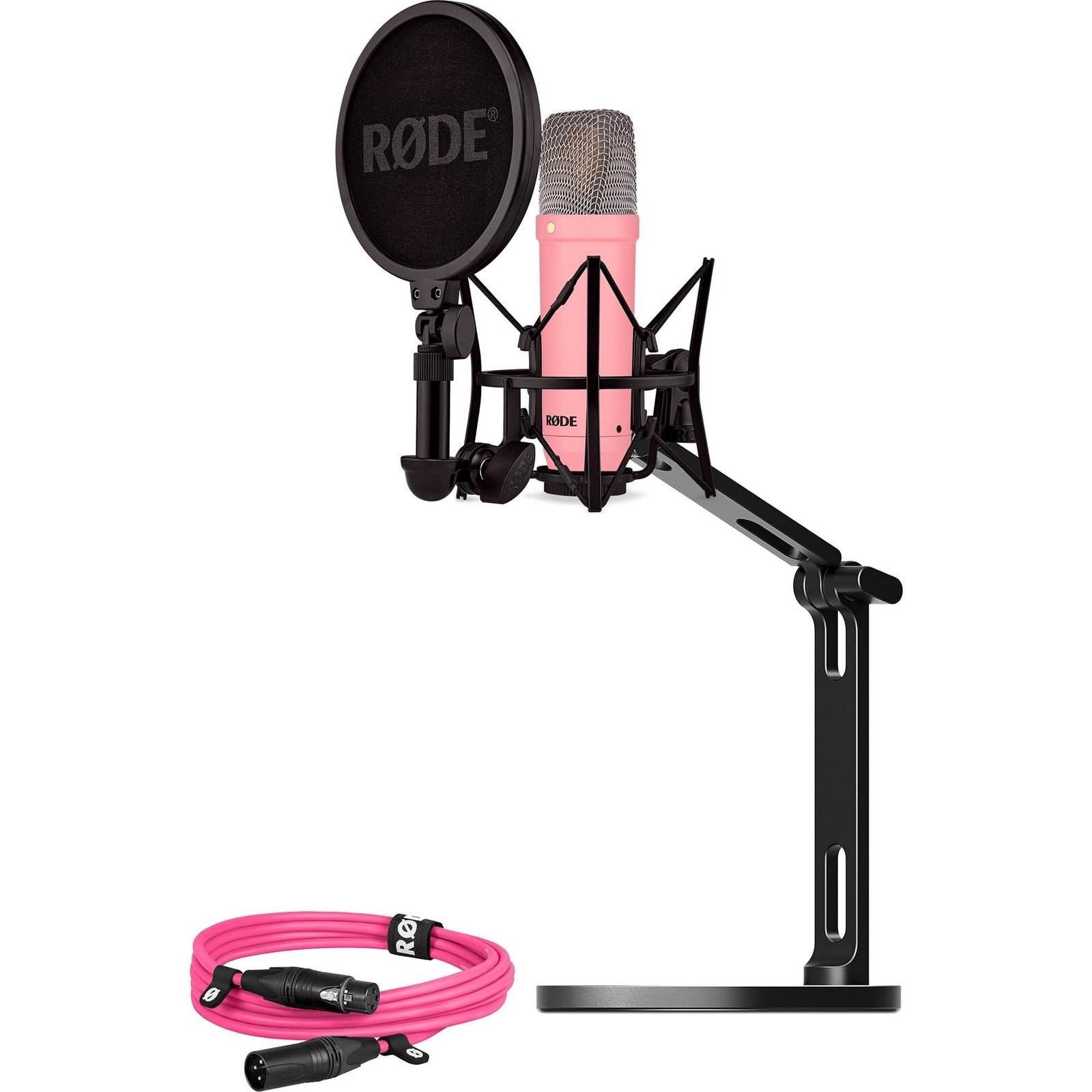Rode Microphones NT1 Signature +XLR-Kabel+Desktop Studio Arm Rosa