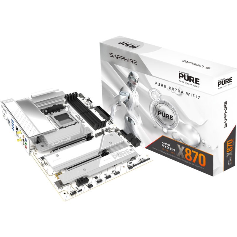 SAPPHIRE PURE X870A WIFI 7 Blanco