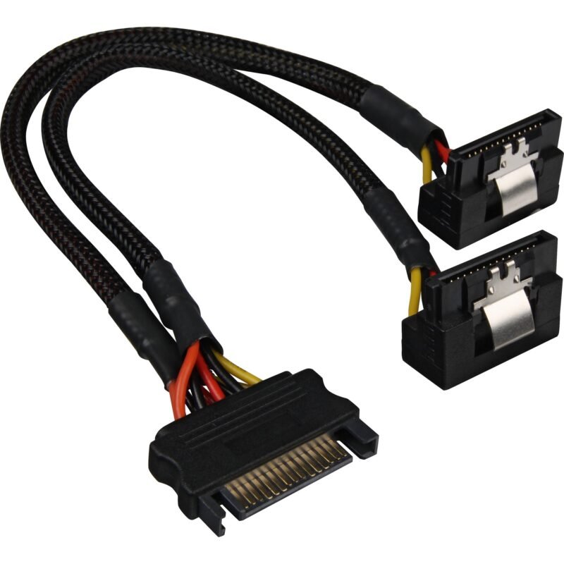Sharkoon SATA Y-Stromkabel 90° Negro