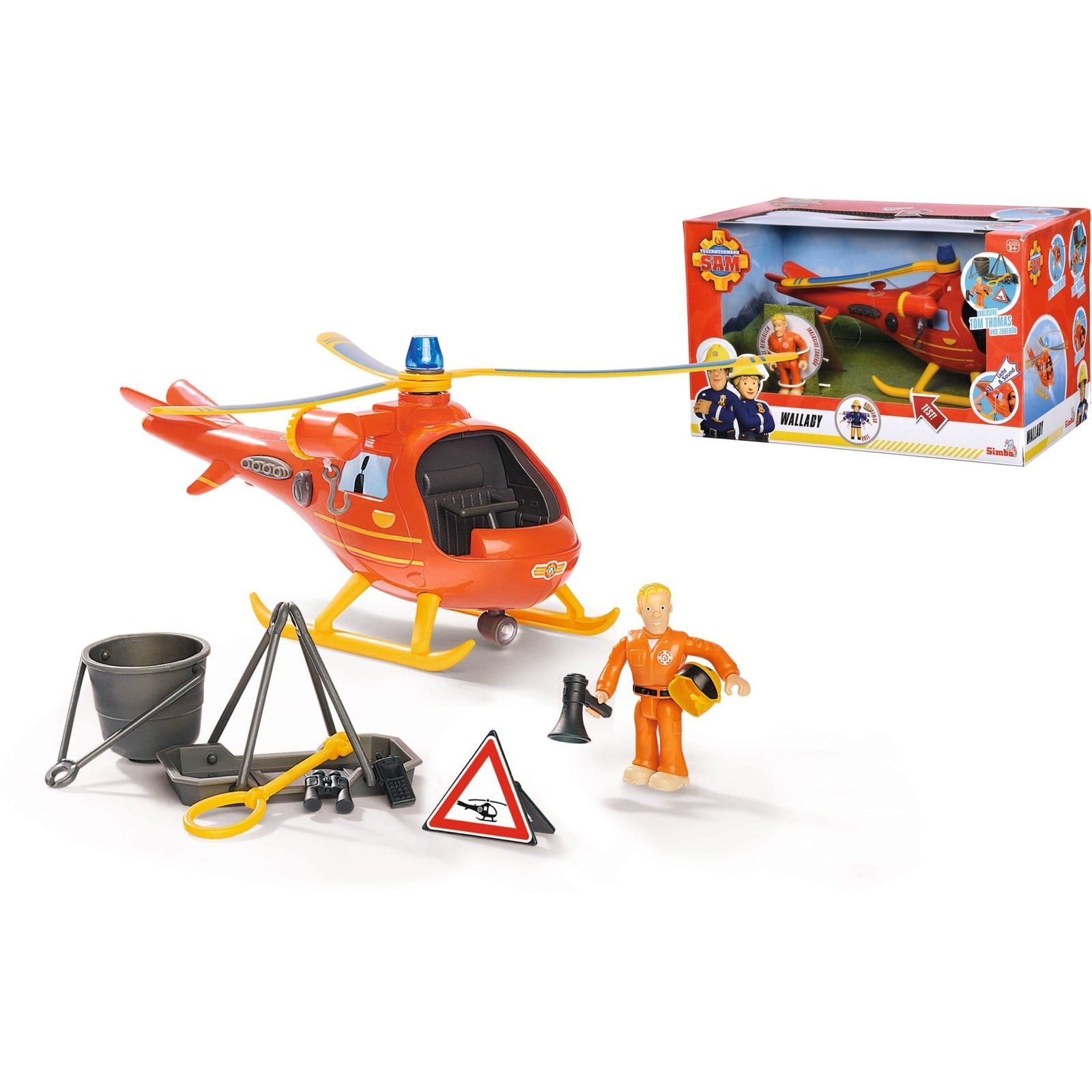 Simba Feuerwehrmann Sam Hubschrauber Wallaby Naranja