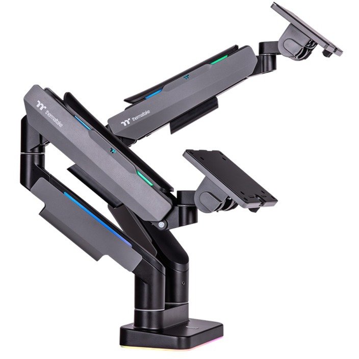 Thermaltake Dual RGB Gaming Monitor Arm Negro