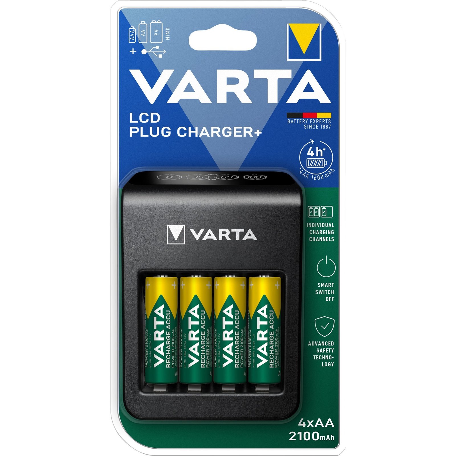 VARTA LCD Plug Charger+ Negro