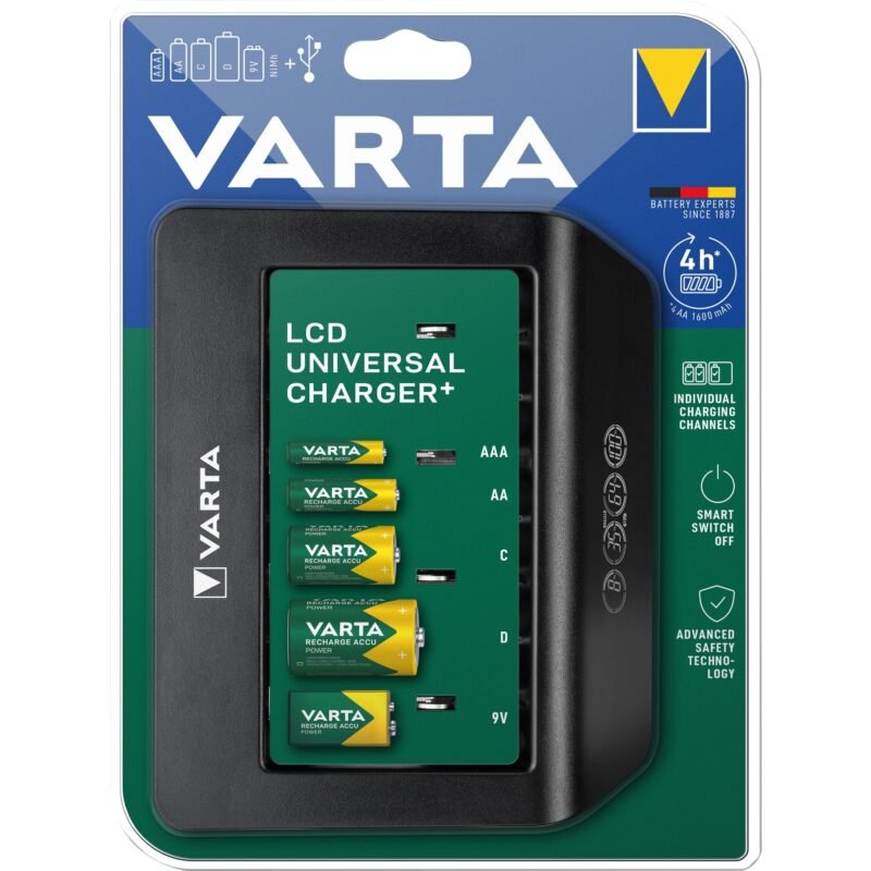 VARTA LCD Universal Charger+ Negro