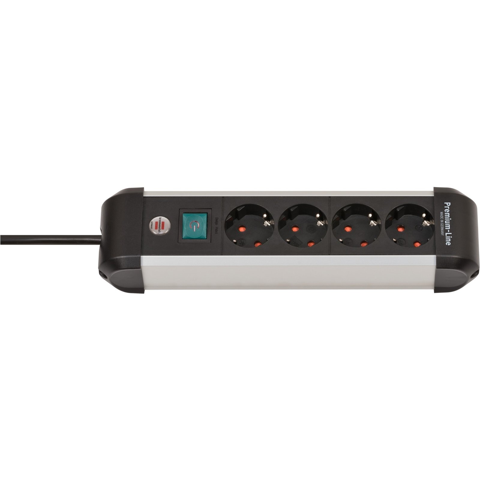 Brennenstuhl Premium-Alu-Line Steckdosenleiste 4-fach Negro