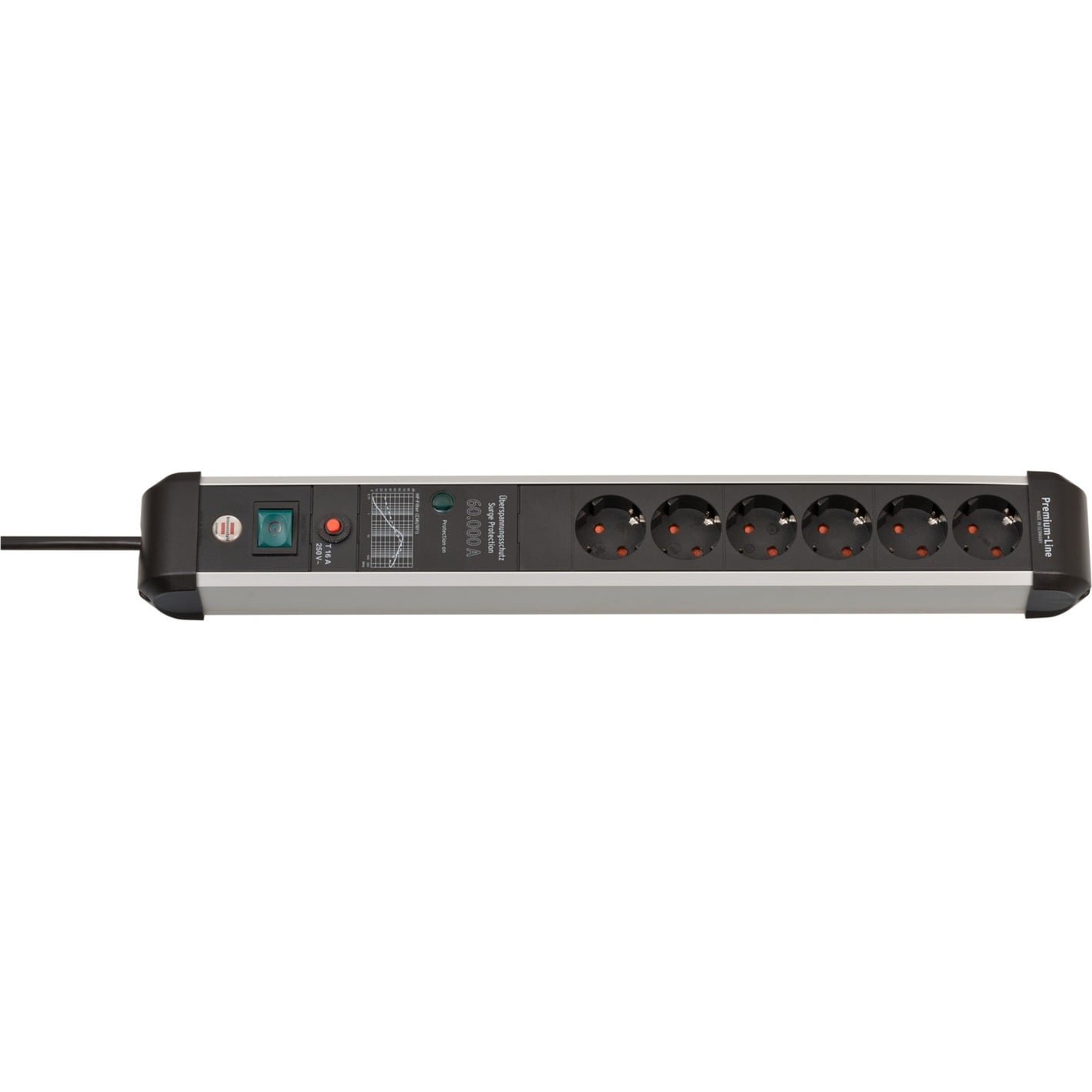 Brennenstuhl Premium-Protect-Line Steckdosenleiste 6-fach Negro