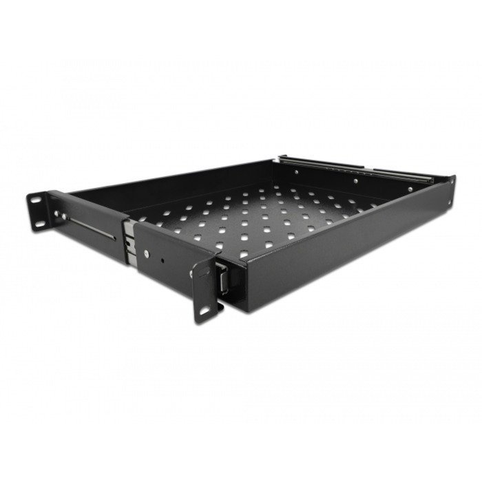 DeLOCK 19" Ausziehbare Schublade 1 HE Negro