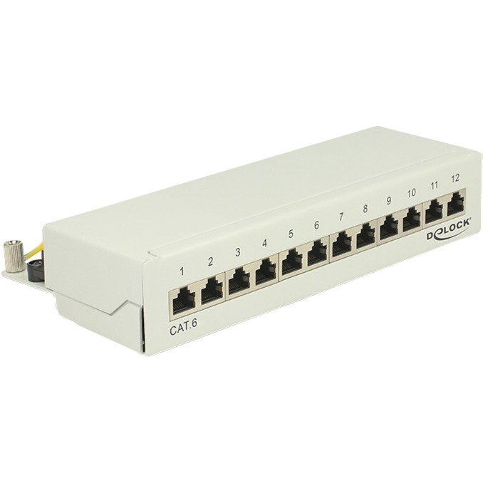 DeLOCK Panel de parcheo 12P Port Cat.6 Gris