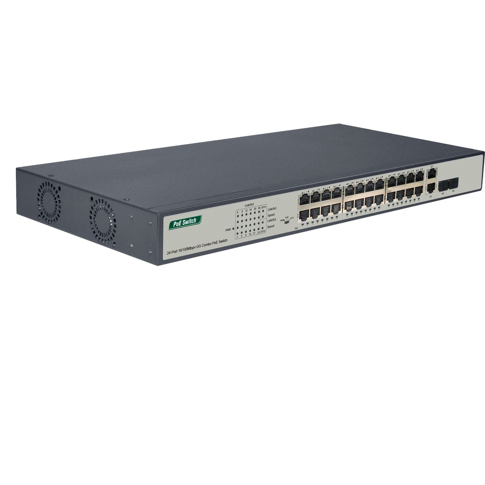 Digitus 24-Port Fast Ethernet PoE Switch Negro
