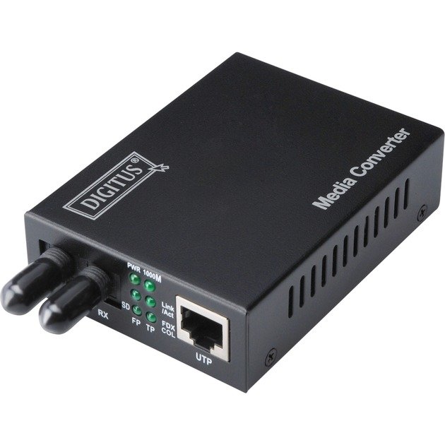 Digitus Gigabit Medienkonverter RJ-45 auf ST-Dúplex Negro