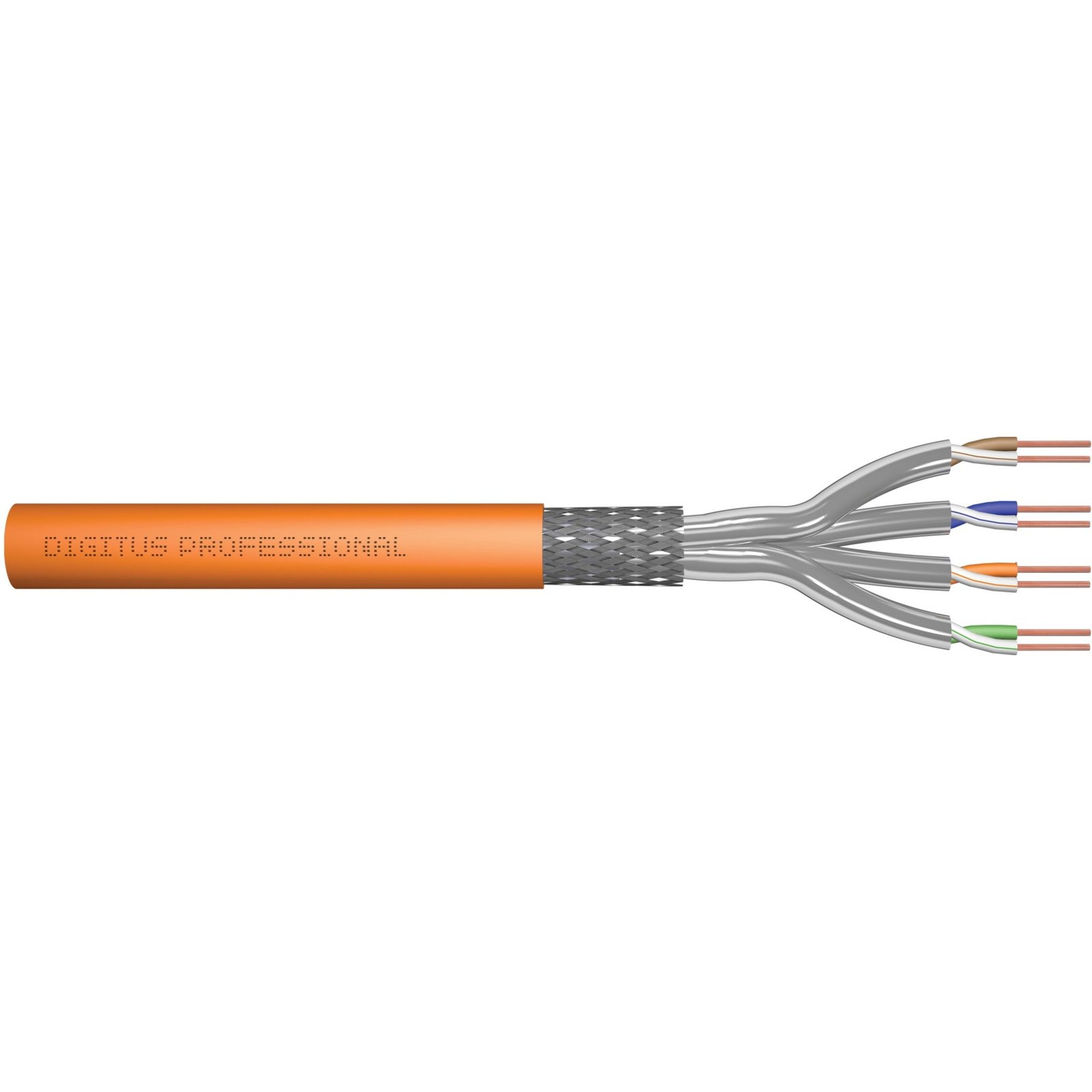Digitus Professional Cat7 S/FTP cable de instalación Símplex Naranja