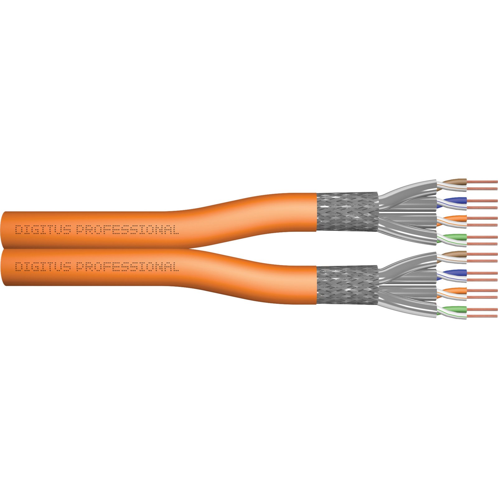 Digitus Professional Cat.7 S/FTP cable de instalación Dúplex Naranja
