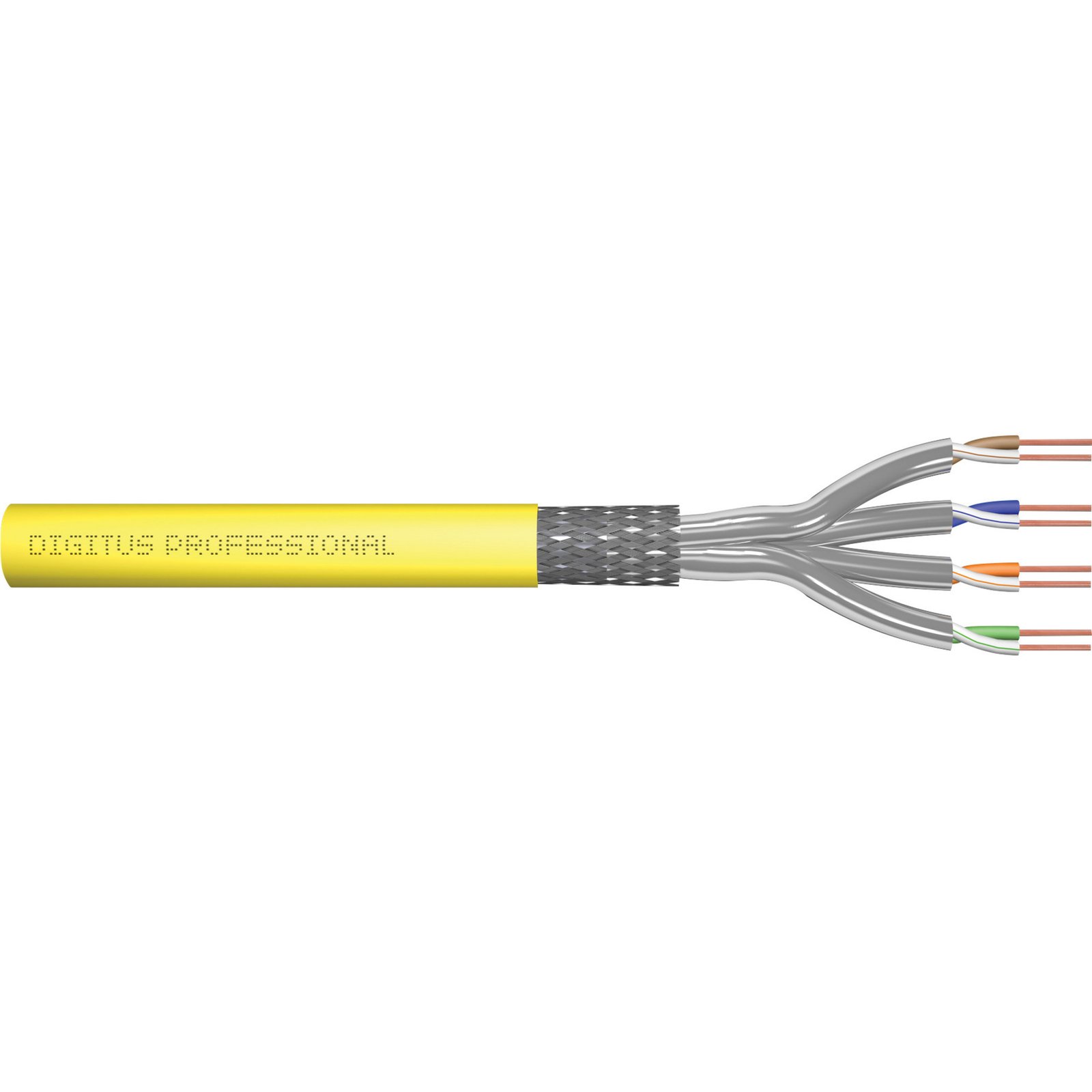 Digitus Professional Cat.7a S/FTP cable de instalación Símplex Amarillo