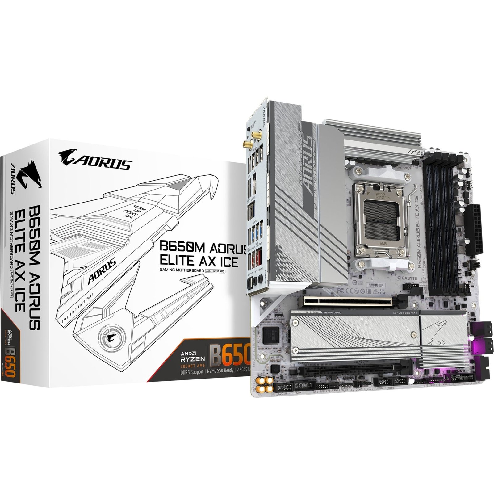 GIGABYTE B650M AORUS ELITE AX ICE Plata