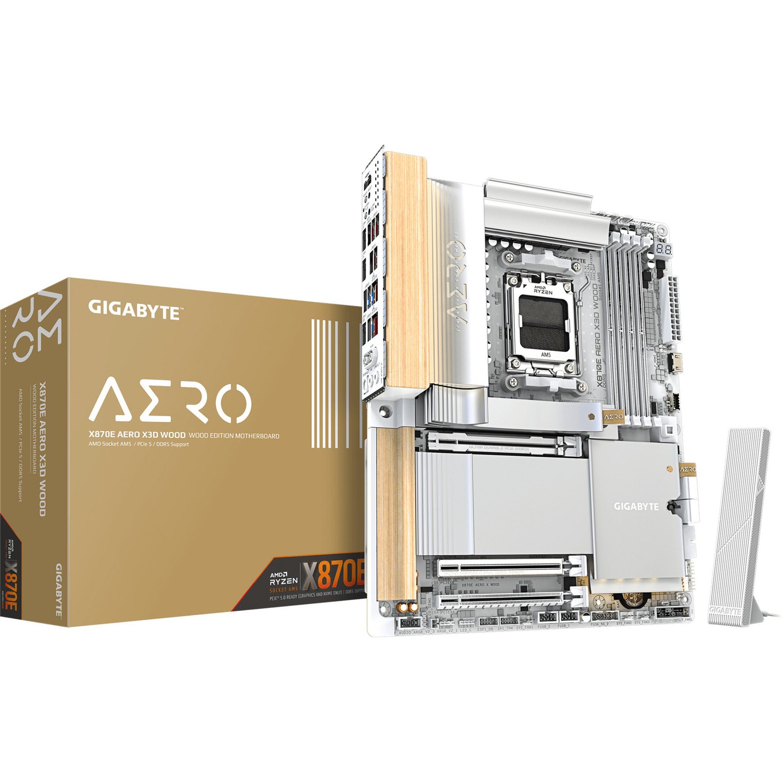 GIGABYTE X870E AERO X3D WOOD Plata