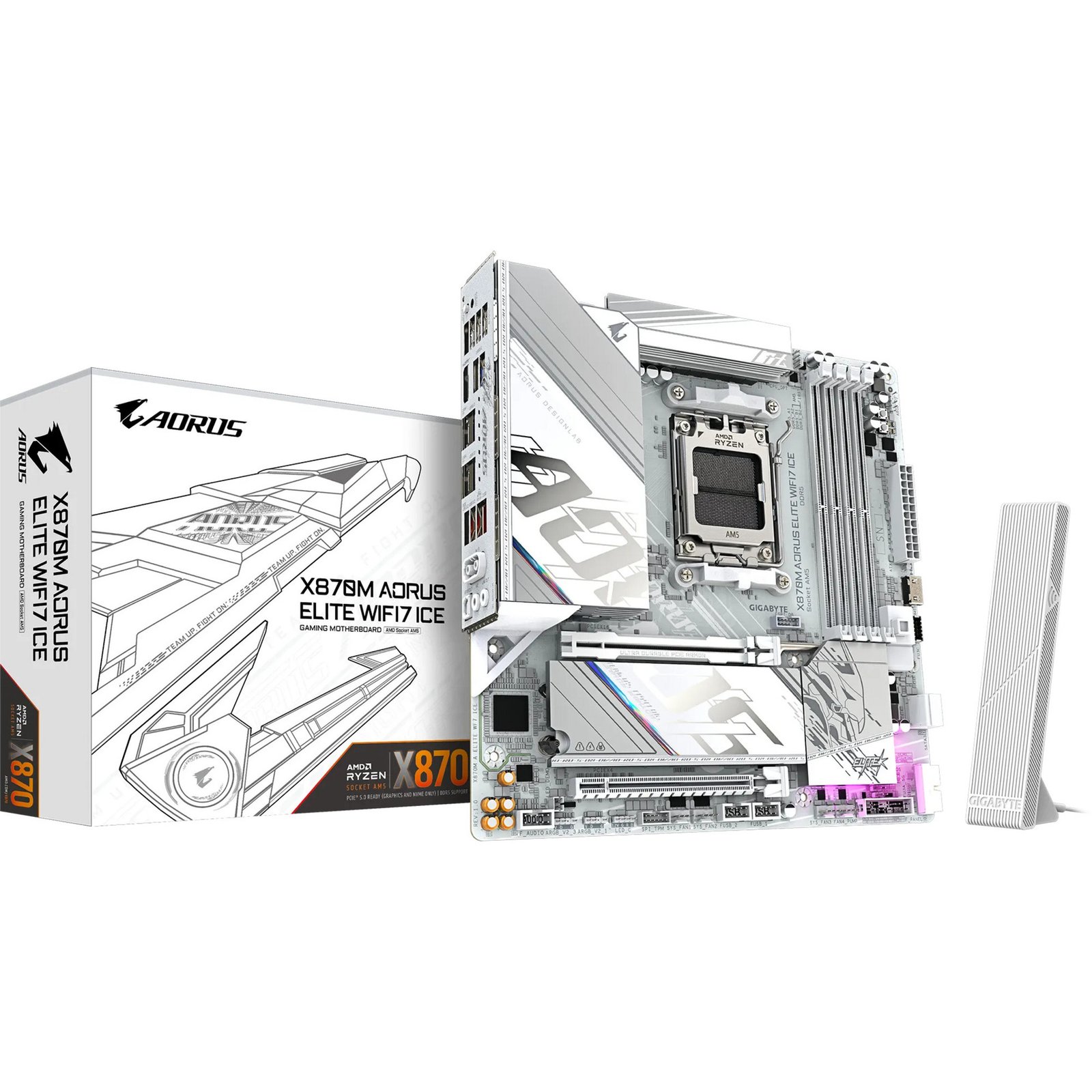 GIGABYTE X870M AORUS ELITE WIFI7 ICE Blanco